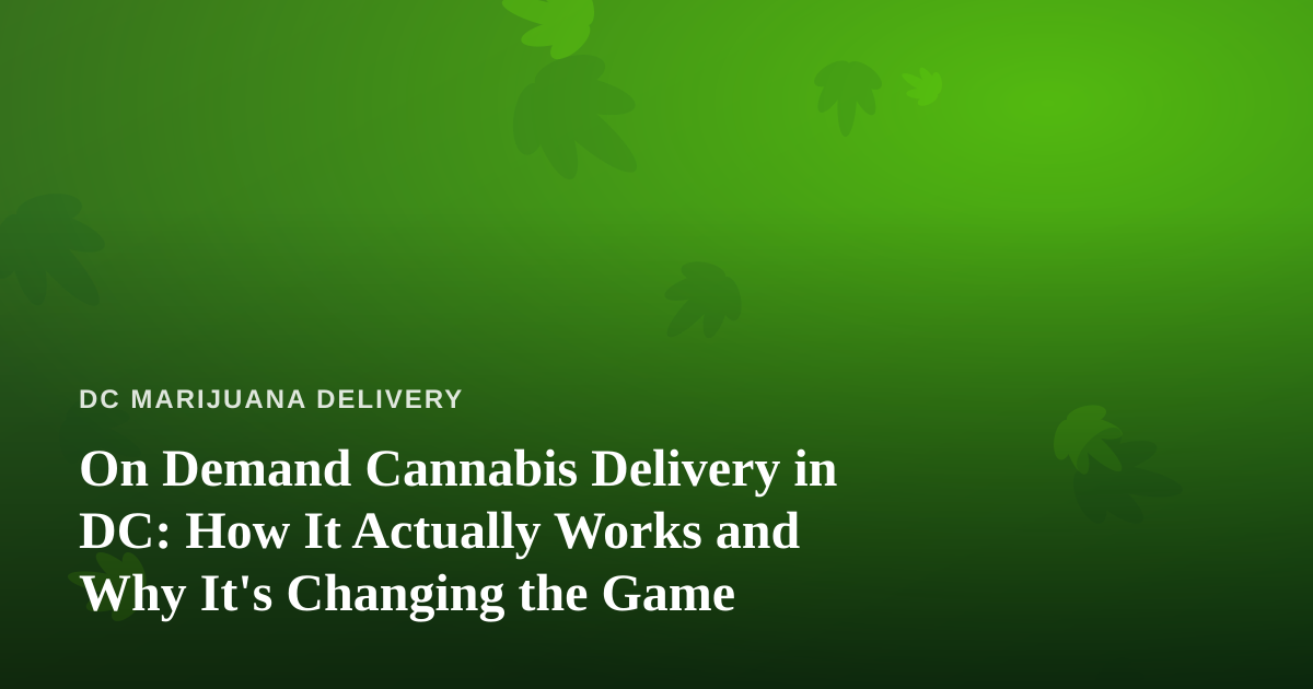 On Demand Cannabis Delivery in DC: How It Actually Works and Why It’s Changing the Game