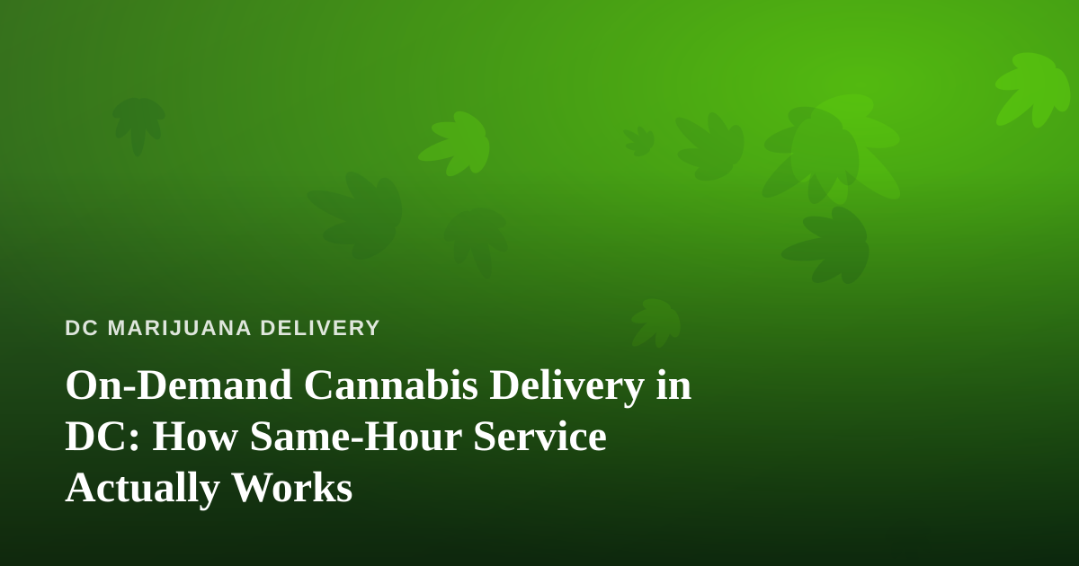 On-Demand Cannabis Delivery in DC: How Same-Hour Service Actually Works