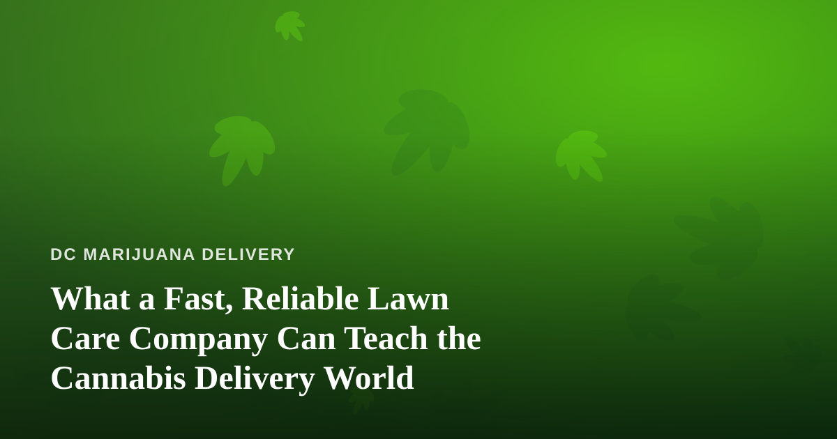 What a Fast, Reliable Lawn Care Company Can Teach the Cannabis Delivery World