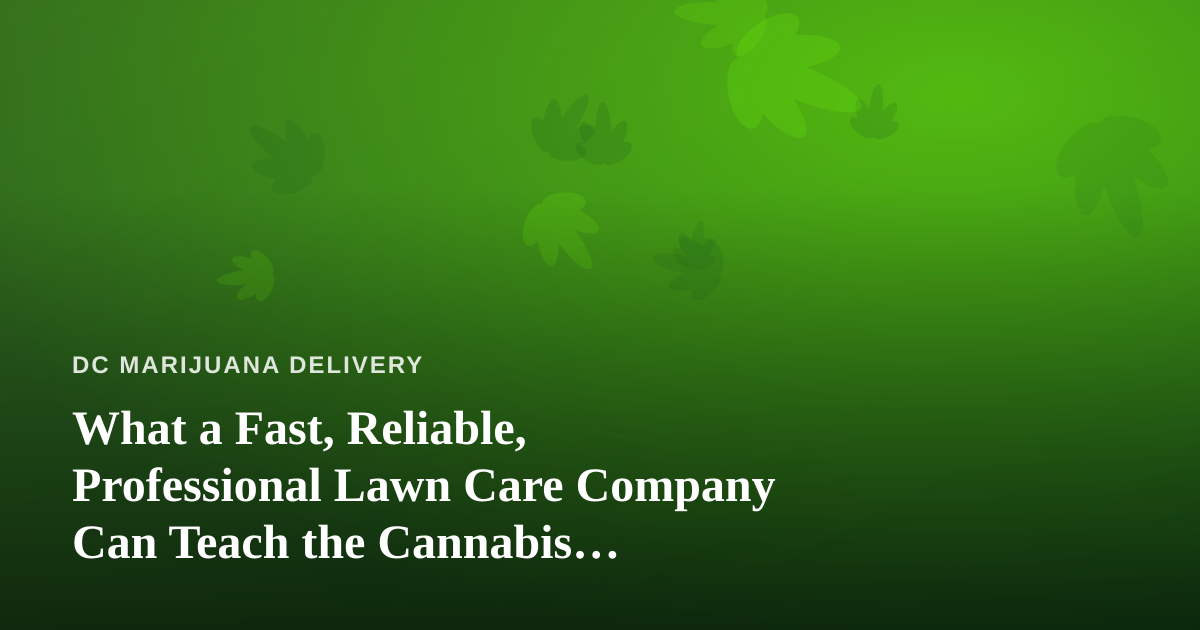 What a Fast, Reliable, Professional Lawn Care Company Can Teach the Cannabis Delivery Business