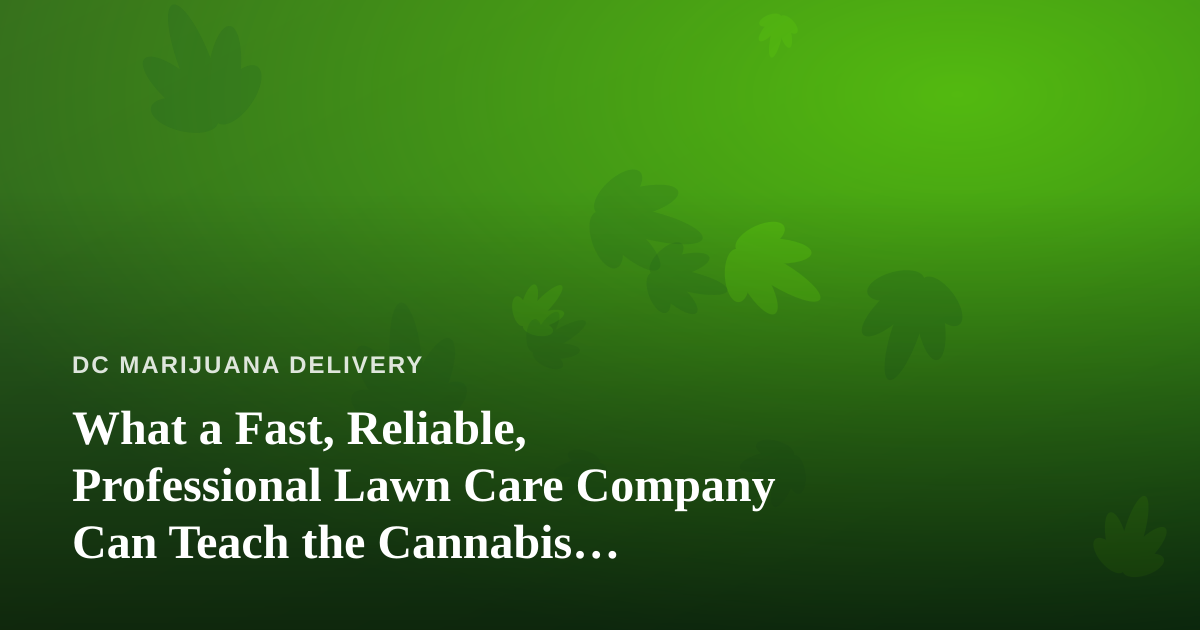 What a Fast, Reliable, Professional Lawn Care Company Can Teach the Cannabis Delivery World